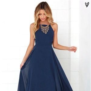 MYTHICAL KIND OF LOVE NAVY BLUE MAXI DRESS (LULUS)